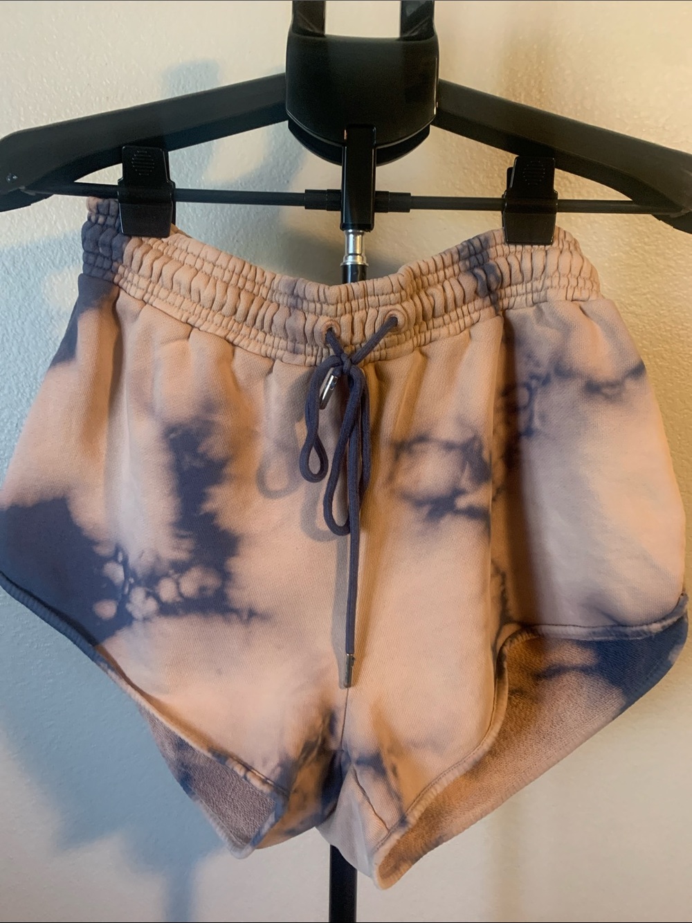 Tie-Dye Women's Drawstring Shorts - Pink and Navy